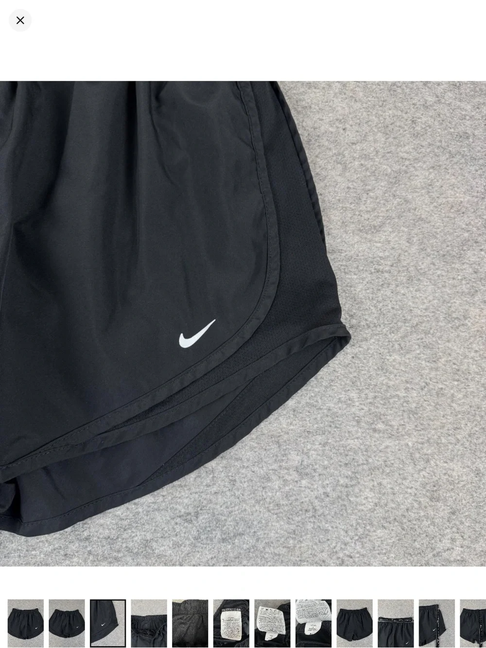 Nike Women's Black Athletic Running Shorts with White Swoosh
